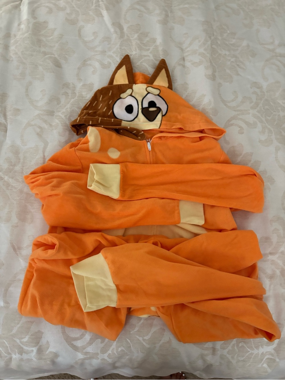 Lucy Orange Fox Hooded Kids Pajama Onesie
